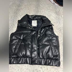 Abercrombie vegan leather puffer vest